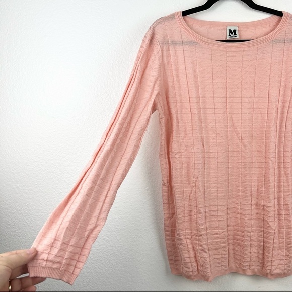 M by MISSONI Pink Textured Knit Long Sleeve Sweater, No Size or Care Label - Picture 3 of 5